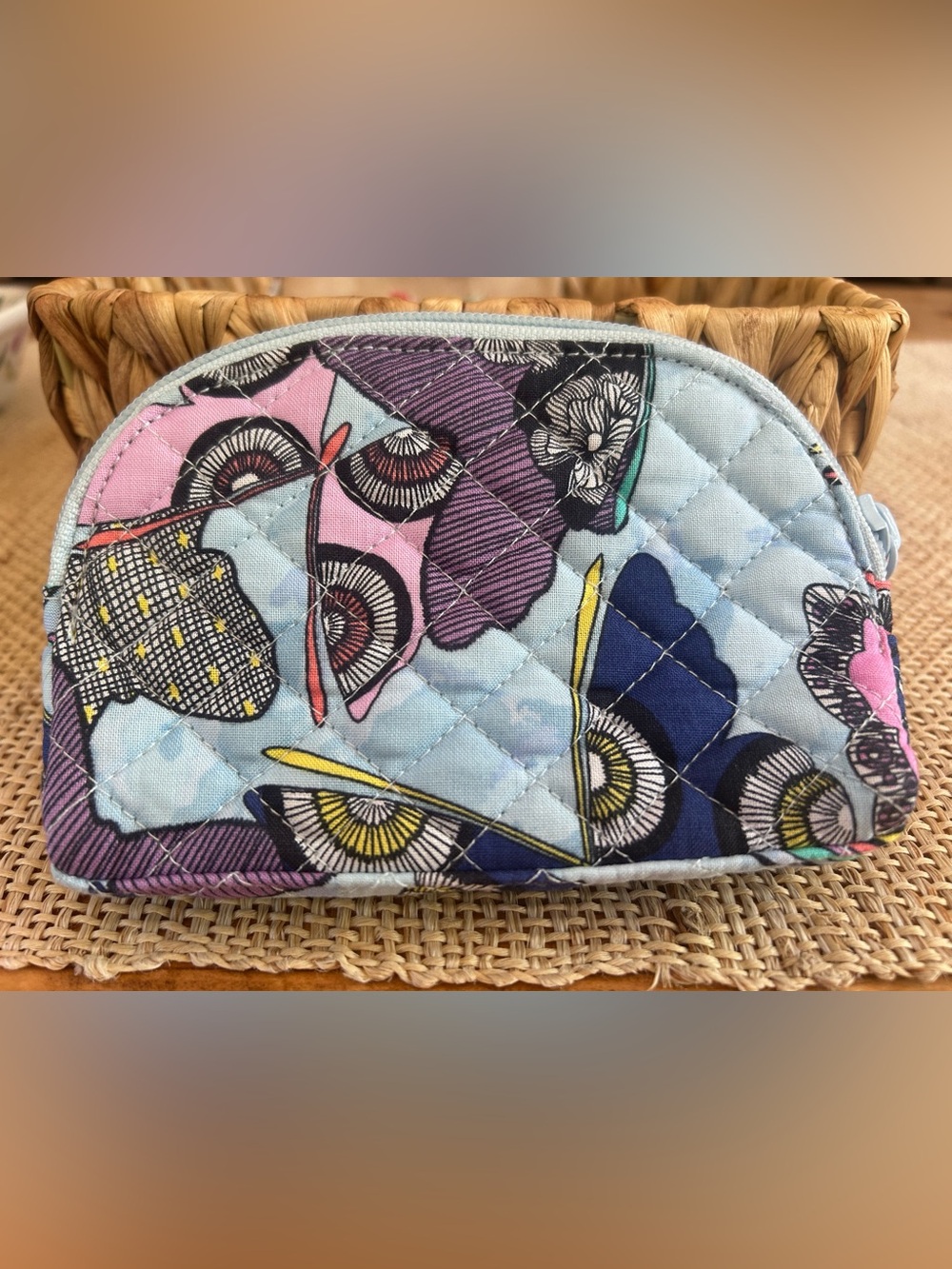 Vera Bradley Quilted Small Cosmetic Pouch in Butterfly By Pattern. - Picture 2 of 4